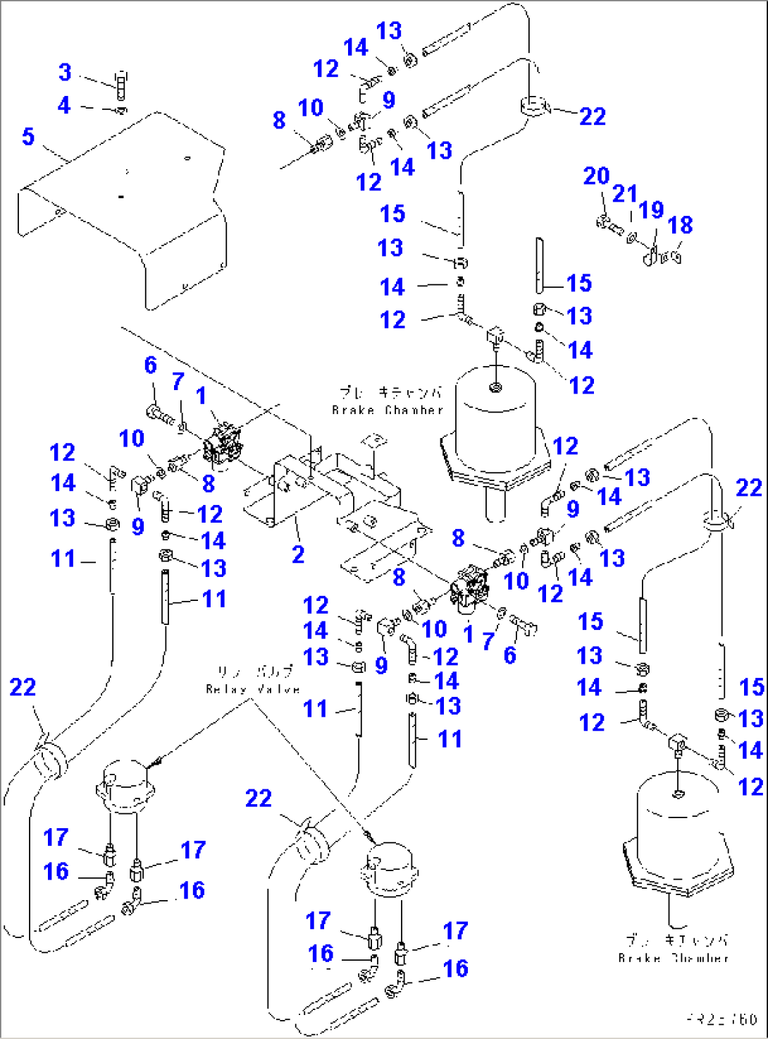 ABS AND ASR PIPING (1/2) (FRONT)(#5485-)