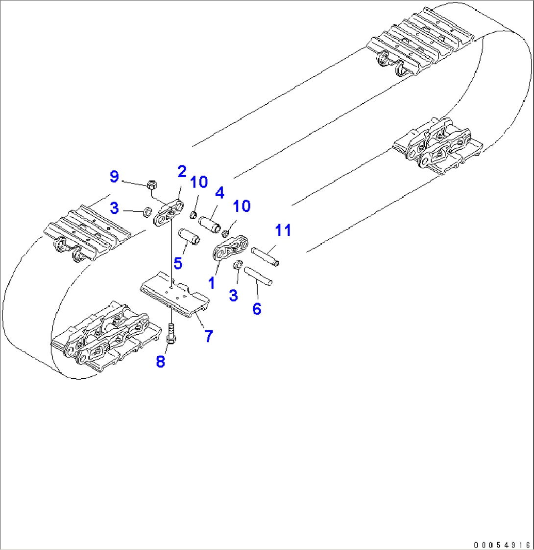 TRACK SHOE (MASTER PIN TYPE) (SINGLE GROUSER) (560MM WIDE)(#69044-)