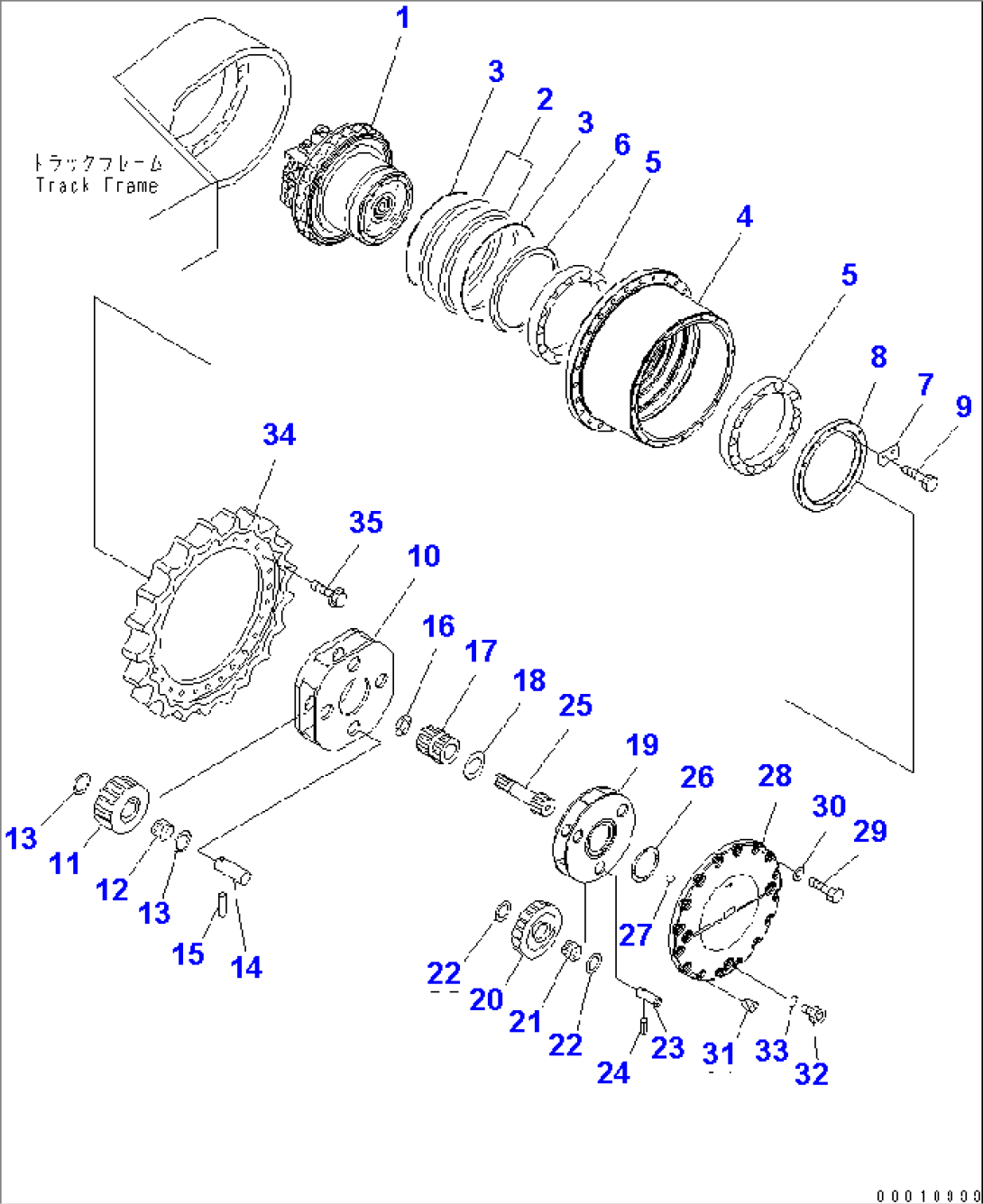 FINAL DRIVE ASSEMBLY (SUPPLY PARTS) (-40ßC SPEC.)(#50001-52138)