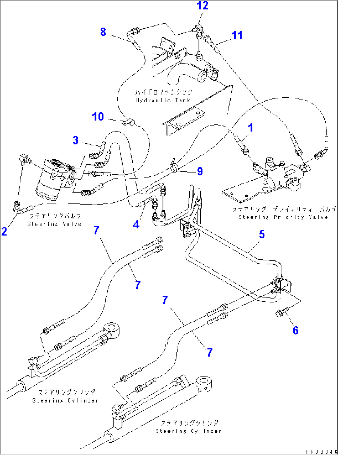 STEERING HYDRAULIC LINE(#10001-11500)