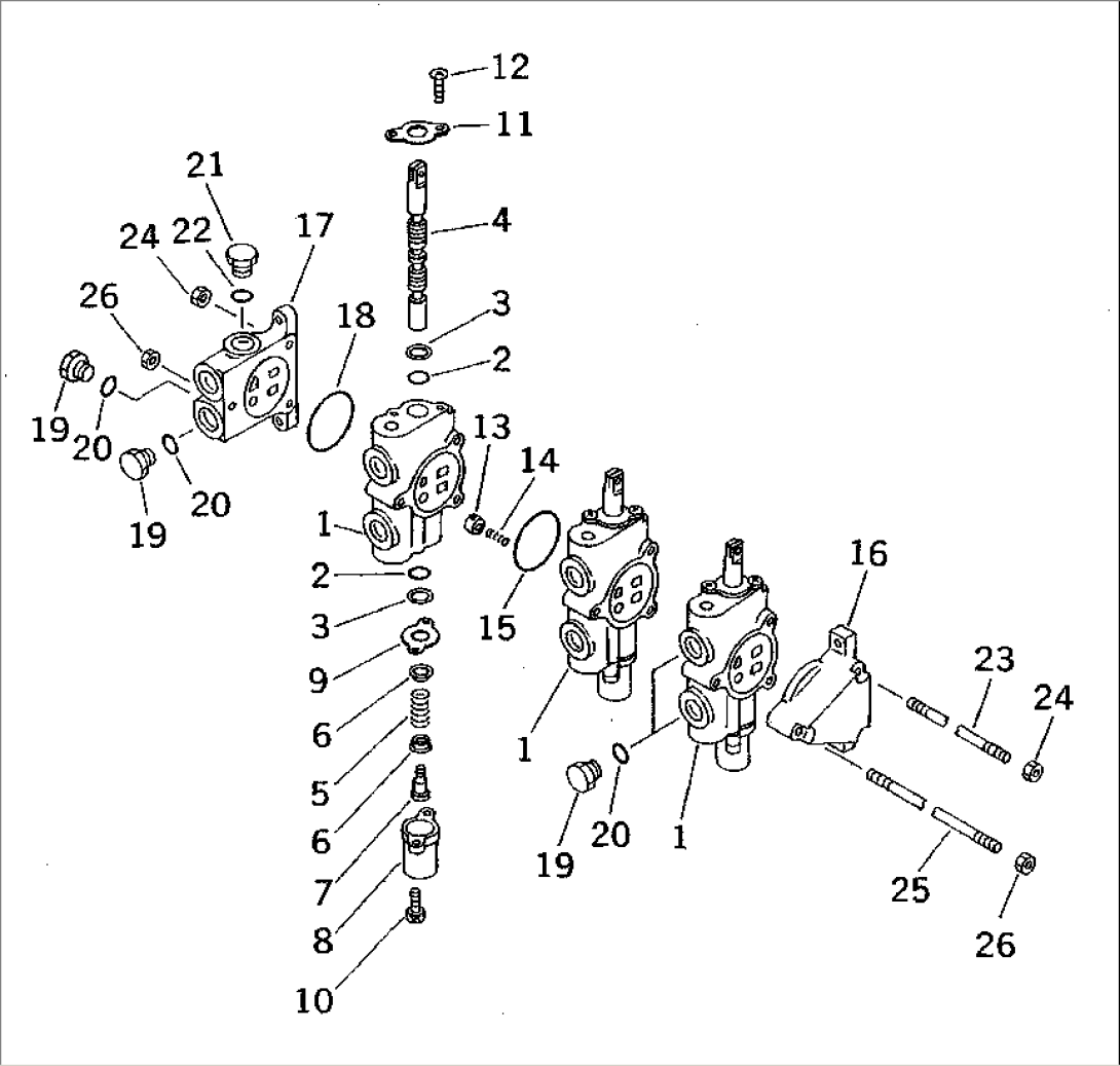 CONTROL VALVE¤ L.H. (3-SPOOL)