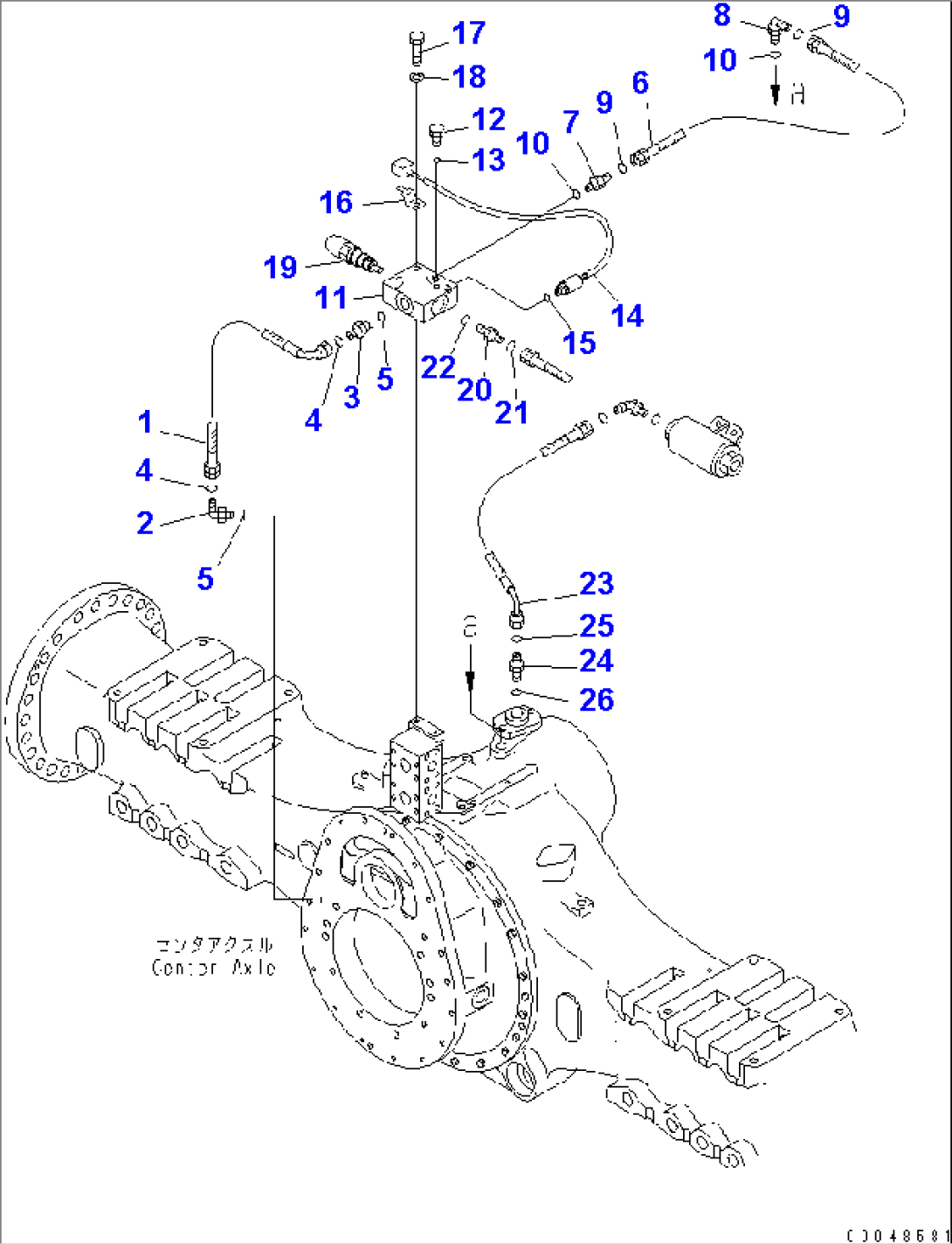 CENTER BRAKE COOLING (DIFFERENTIAL LOCK LINE)(#2001-)