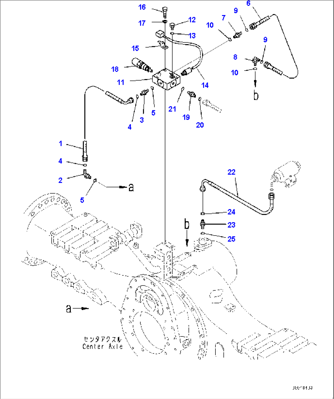 Center Brake Oil Cooling Piping, Differential Lock Piping (#7079-)
