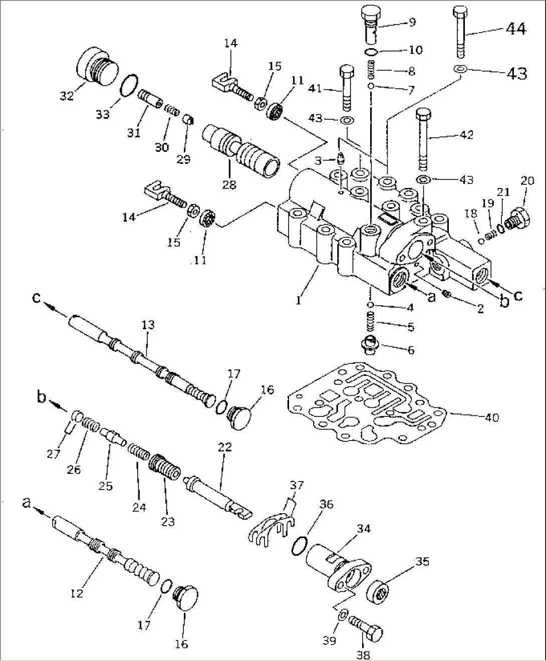 TRANSMISSION VALVE (F2-R2) (SELECTOR AND INCHING) (FOR TWO LEVERS STEERING)