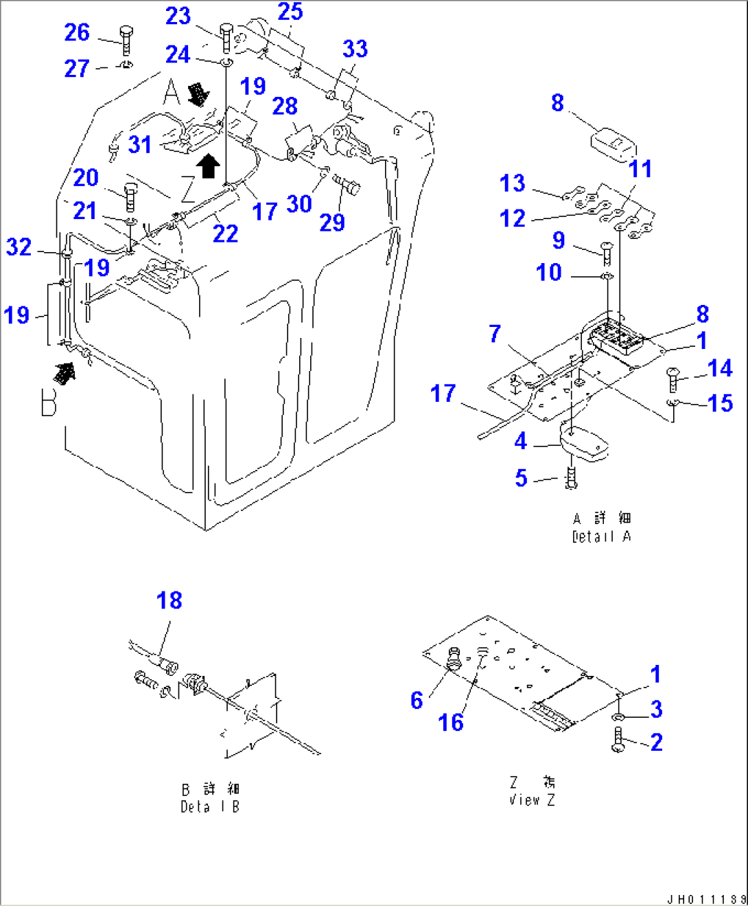 CAB (WIRING HARNESS) (WITH SAFETY DEVICE)(#15336-)