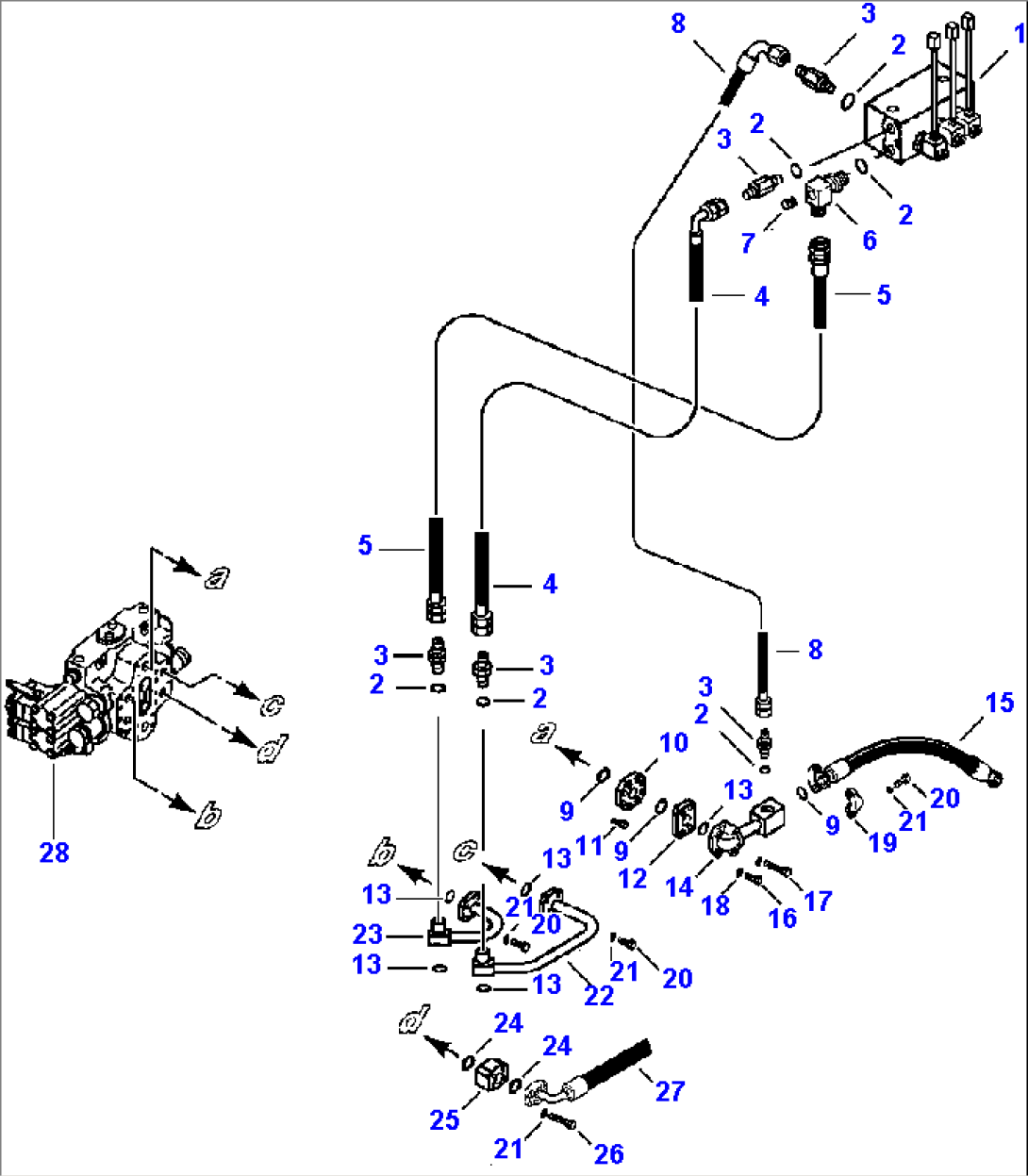 FIG NO. 6452 HYDRAULIC PIPING SOLENOID VALVE TO CONTROL VALVE AND RETURN - ECSS