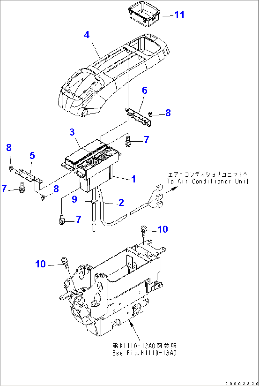 FLOOR FRAME (CONSOLE) (UPPER) (L.H.) (WITHOUT RADIO)(#200001-250000)
