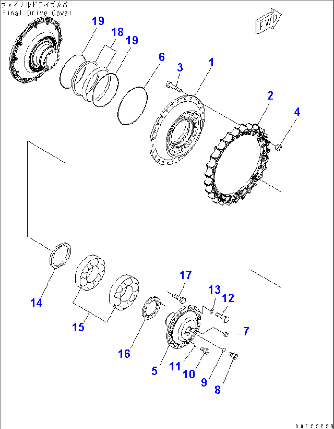 FINAL DRIVE (SPROCKET) (R.H.)(#11001-)