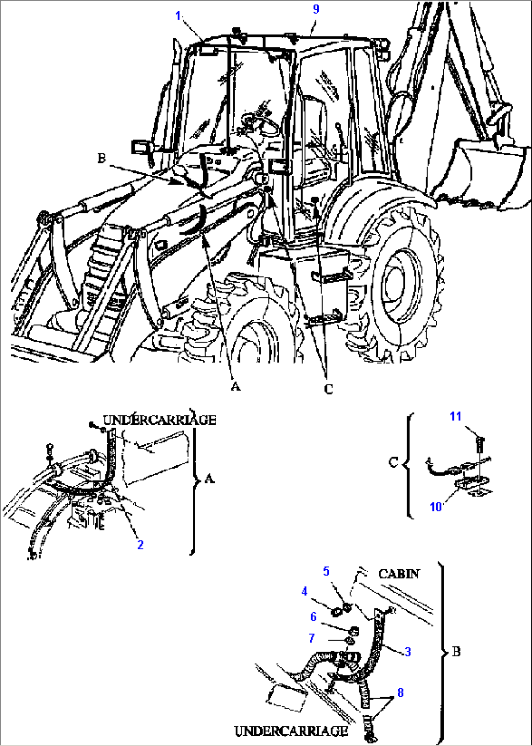 FIG. E1550-03A0 ELECTRICAL SYSTEM - CAB WIRING
