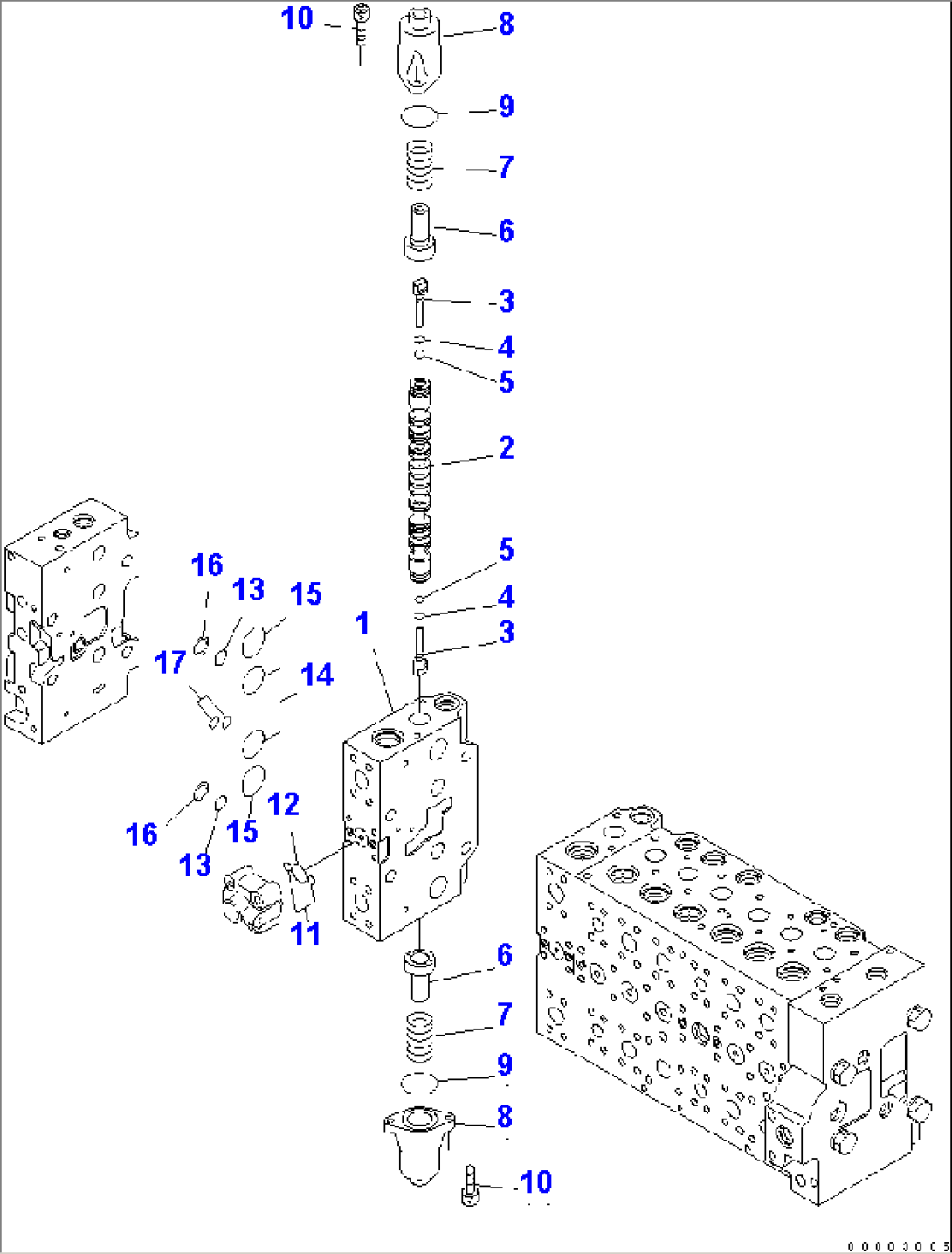 MAIN VALVE (8-SPOOL) (18/20) (FOR 2-PIECE BOOM)