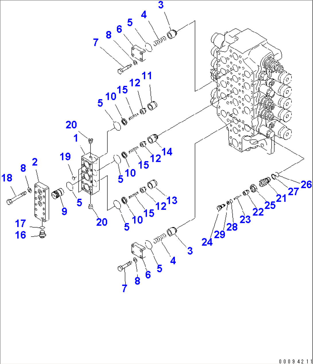 MAIN VALVE (5-SPOOL) (2/5)