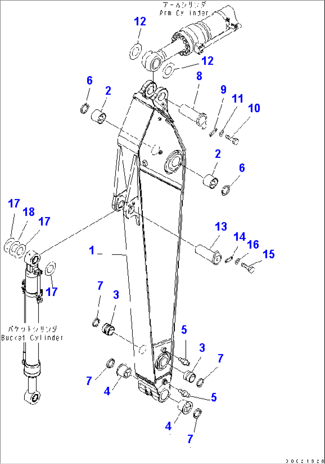 ARM (4.0M ARM) (500 HOURS GREASING TYPE)(#70001-)