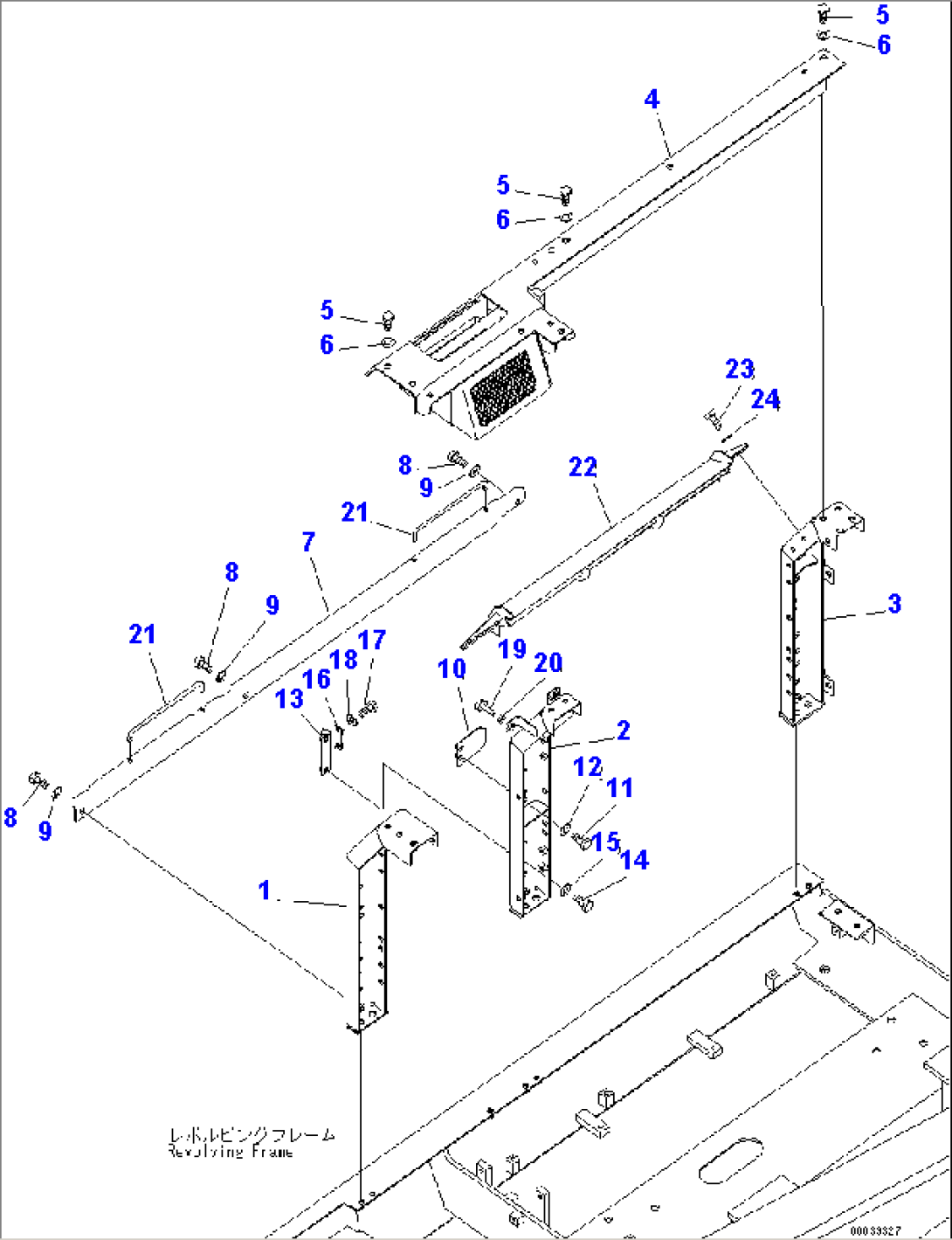 RIGHT SIDE DOOR (MACHINE CAB) (1/3) (#K50001-K50349)