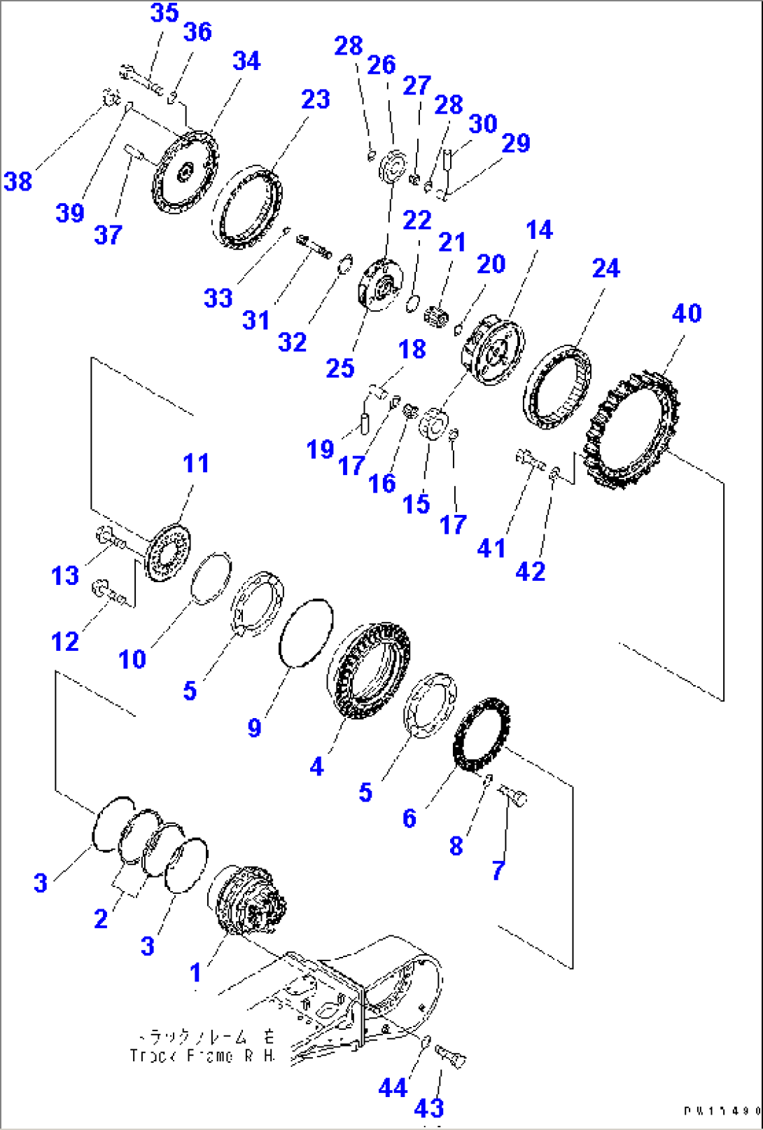 TRACK FRAME (FINAL DRIVE) (R.H.)(#10104-)