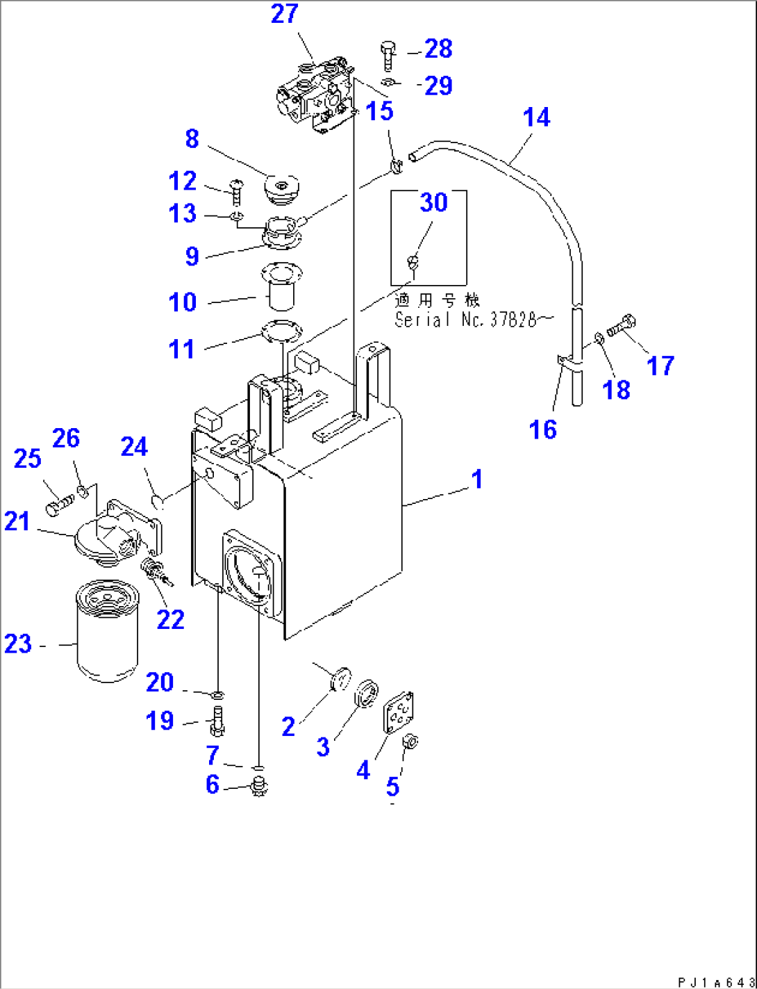 COUNTER WEIGHT TANK AND VALVE (WITH WINCH SAFETY DEVICE)(#37613-)