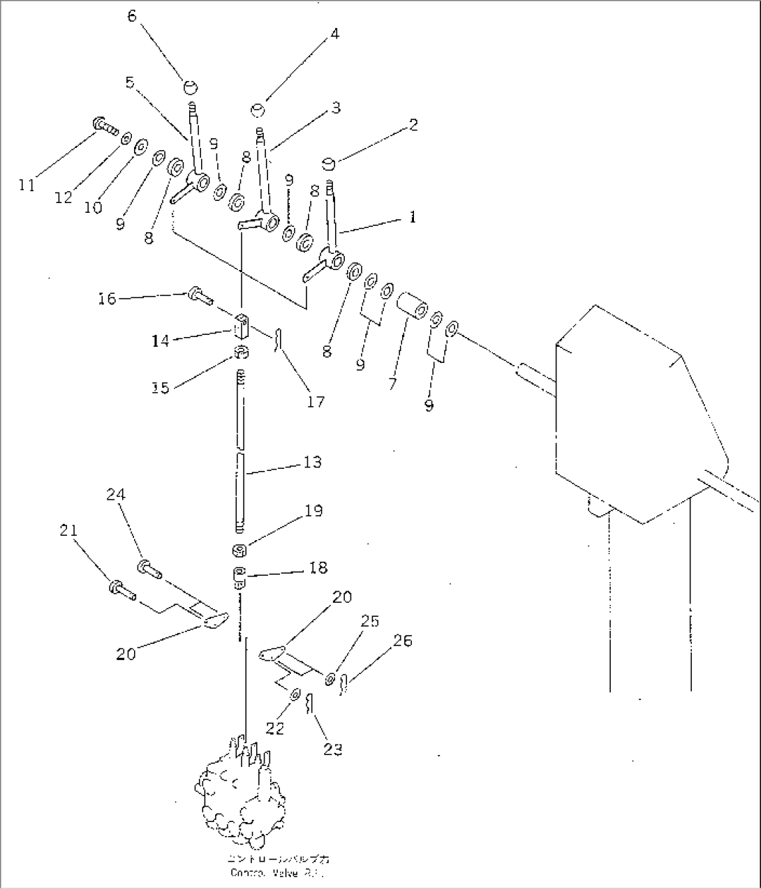 WORK EQUIPMENT CONTROL LEVER (R.H.)