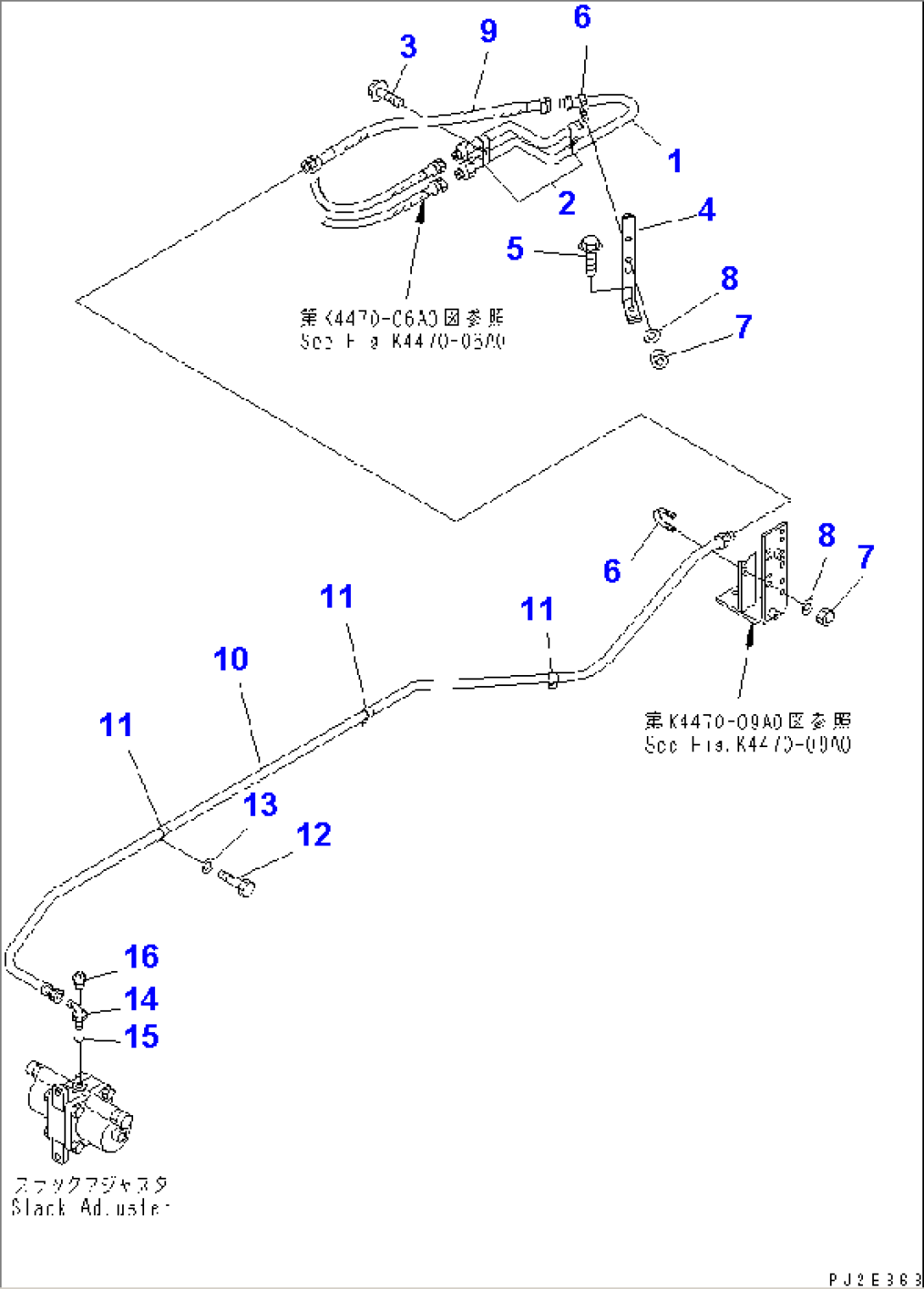 BRAKE PIPING (FRONT WHEEL BRAKE) (1/2) (WITH ADVANCED JOY STICK STEERING)(#51001-51074)