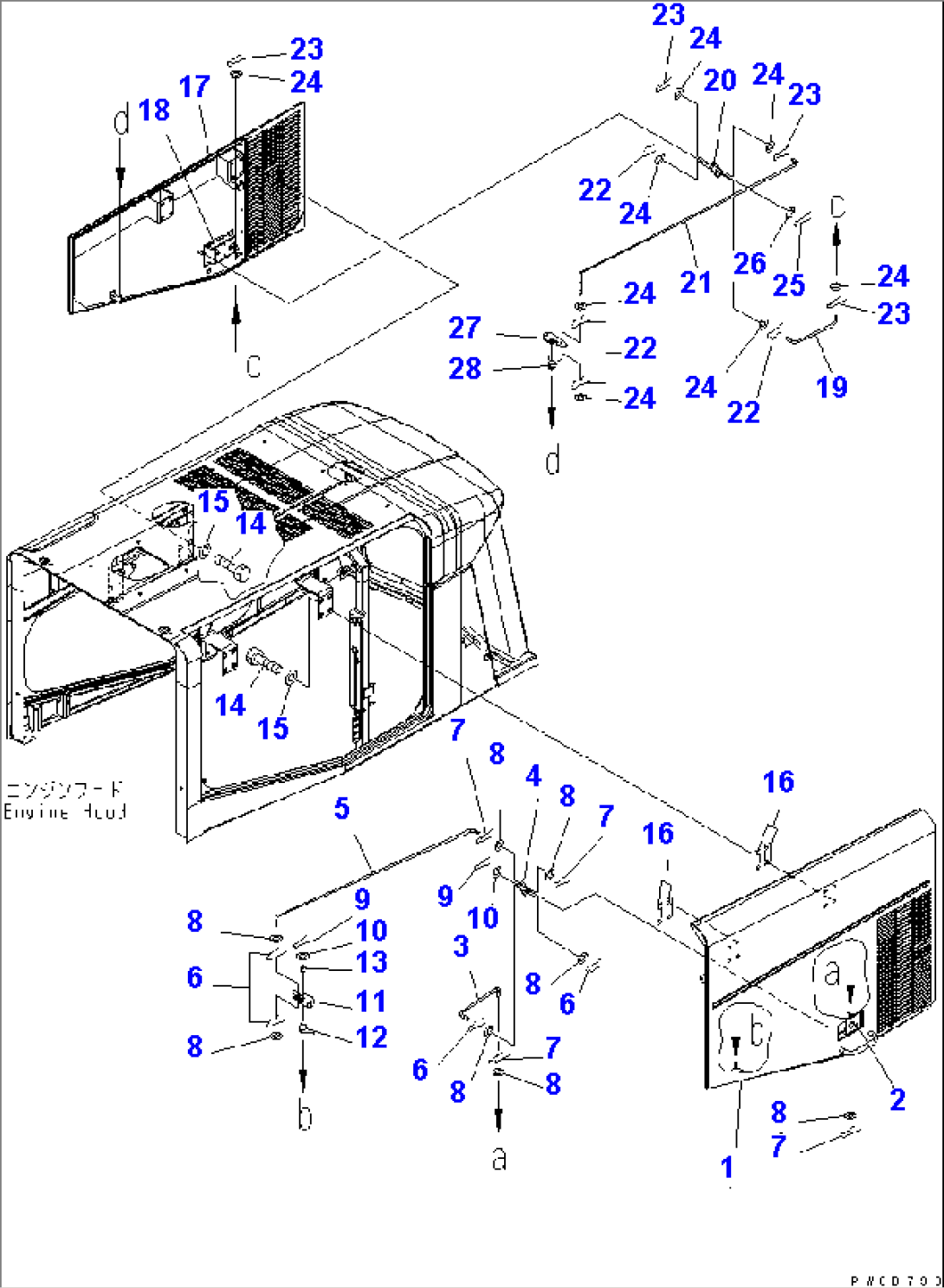HOOD (DOOR AND SPRING)