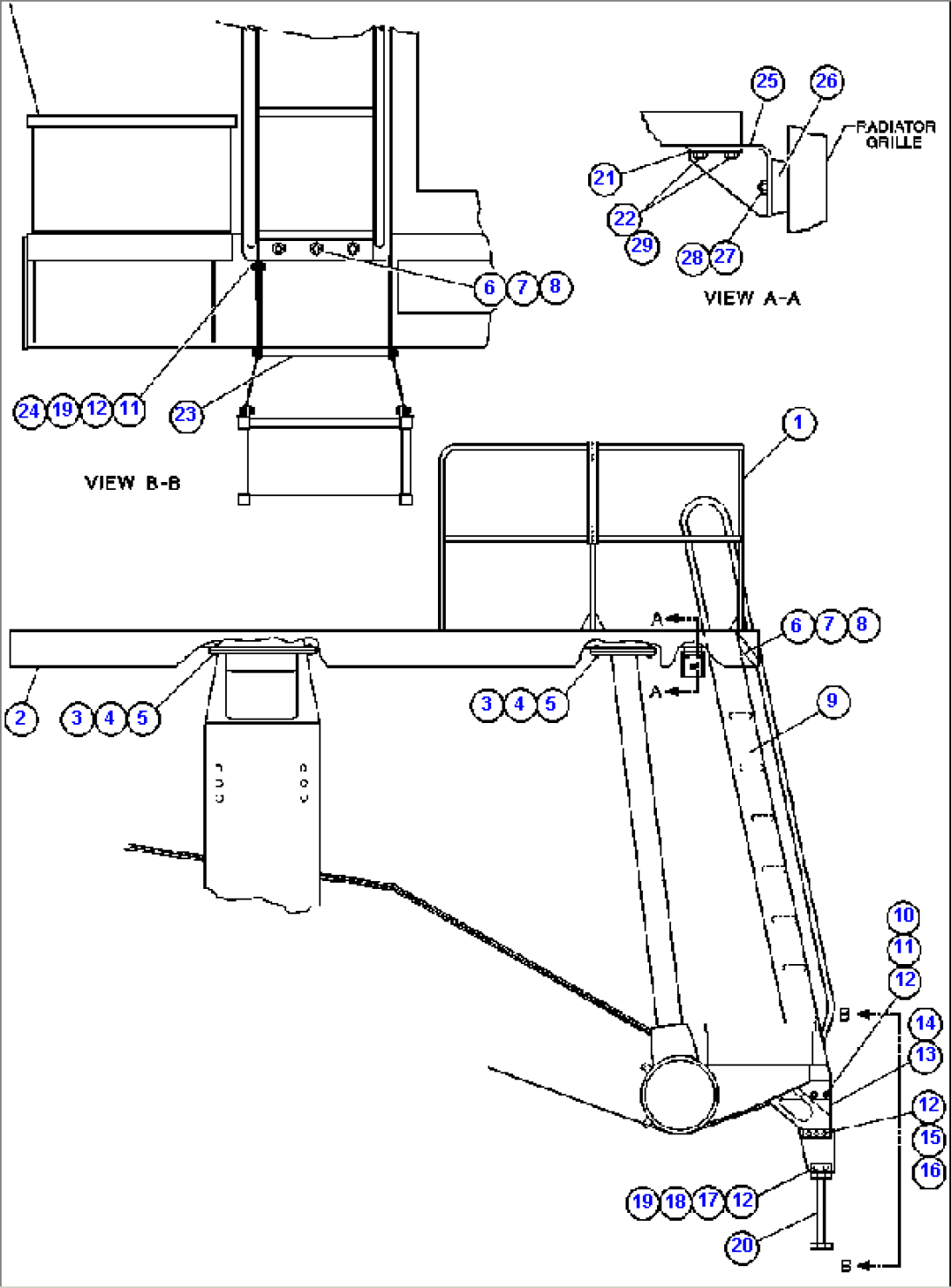RIGHT DECK, HANDRAIL & LADDER