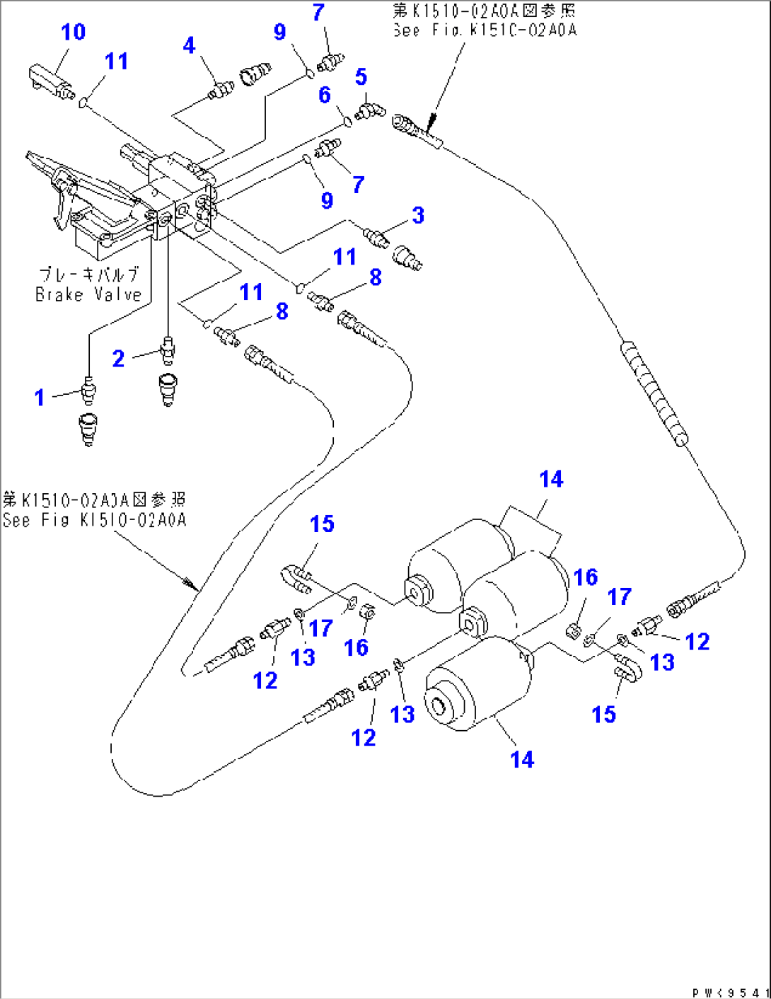 BRAKE LINE (SWITCH AND ACCUMULATOR)(#K32001-)