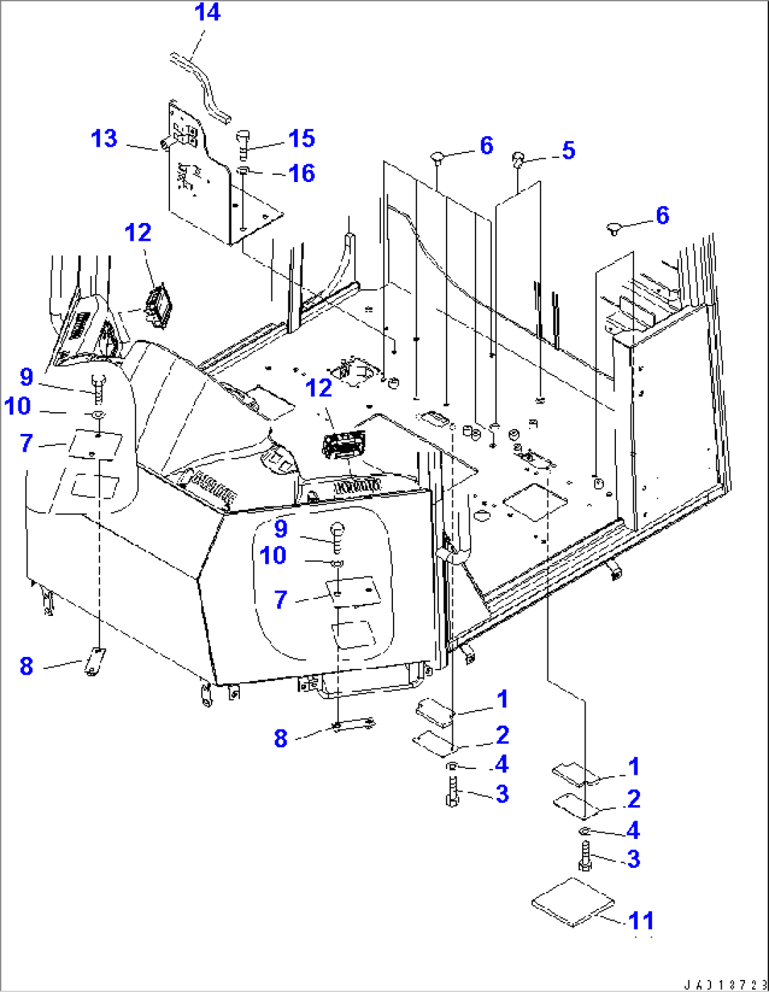 FLOOR (PLUG) (AIR CONDITIONER LESS) (FOR CANOPY¤ EXCEPT JAPAN AND KOMTRAX)