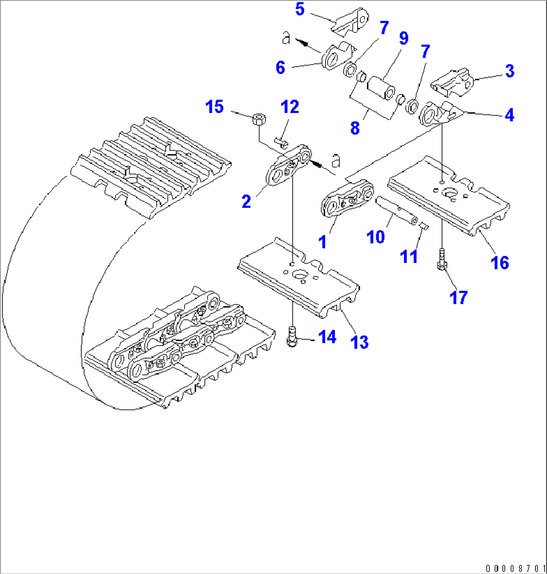 TRACK SHOE (LUBRICATE TYPE) (TRIPLE GROUSER WITH ROUND HOLE) (560MM WIDE) (TRIMMING FOR CHINA)(#37673-)