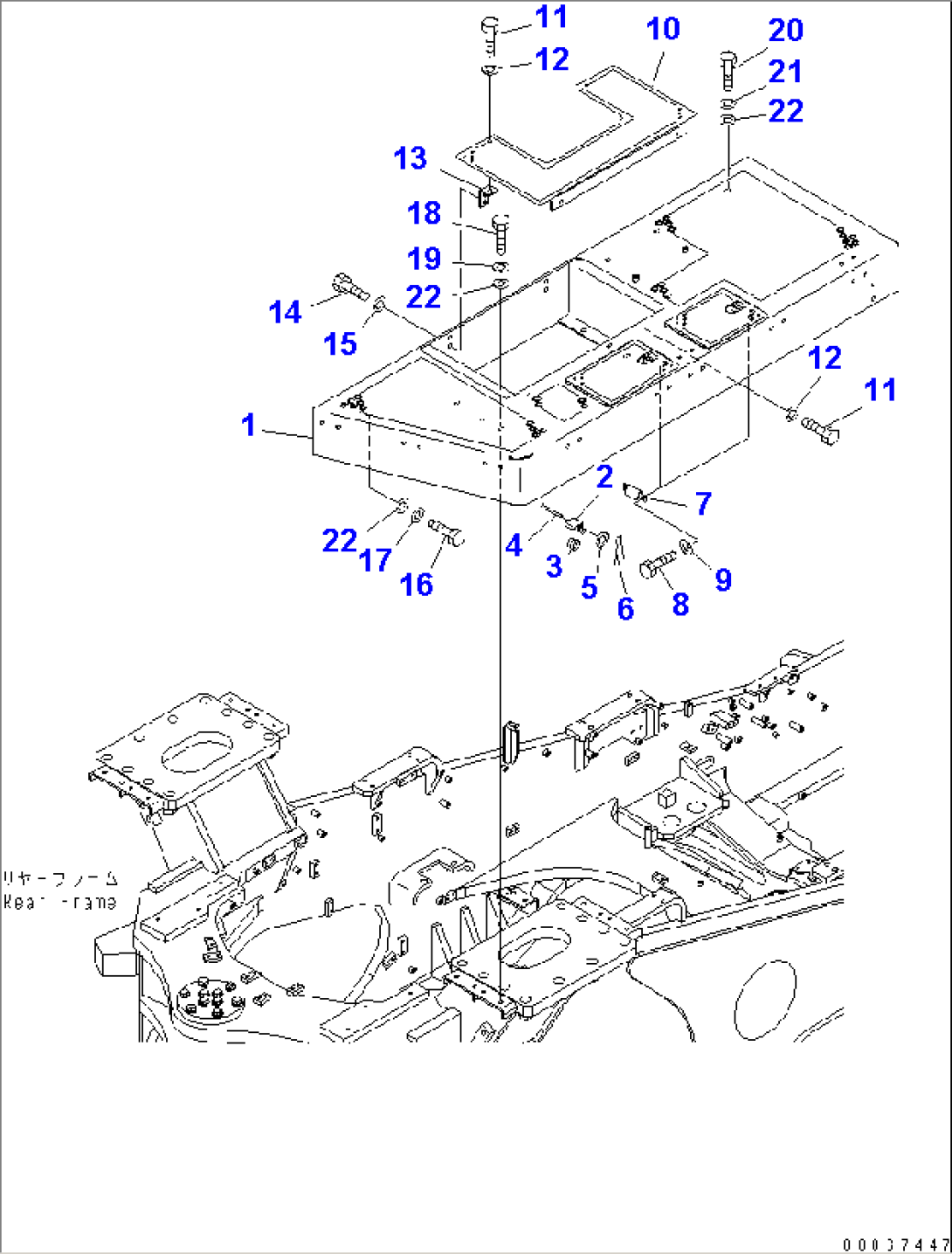 FENDER AND LADDER (FLOOR FRAME¤ L.H.)(#60002-)