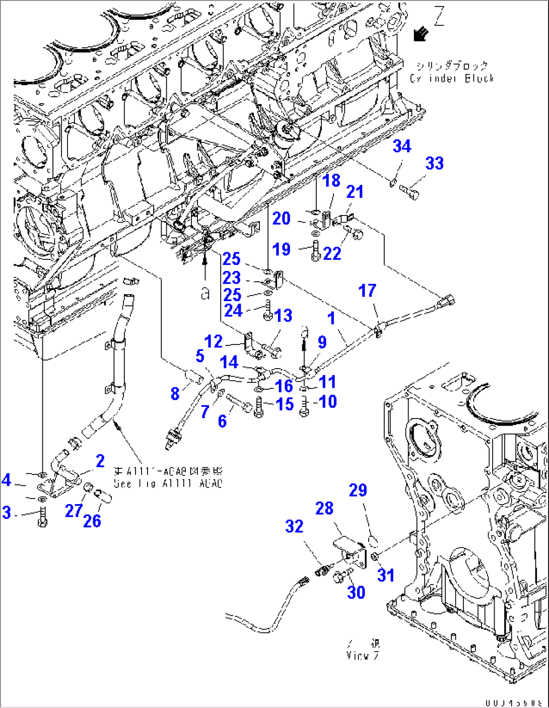 CYLINDER BLOCK ACCESSORY (2/2) (BLOWBY SENSOR AND WATER TEMPERATURE SENSOR)(#610272-610963)