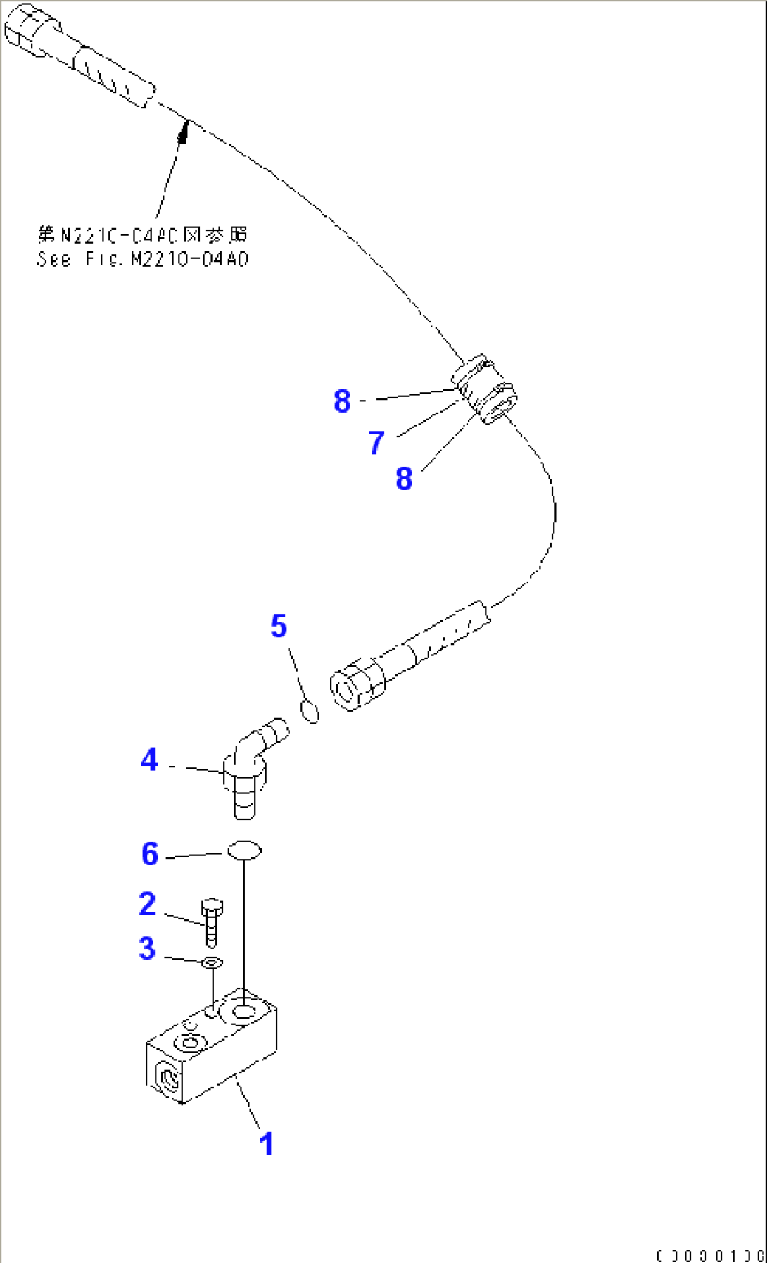HYDRAULIC PUMP LINE (DRAIN BLOCK) (FOR 6WAY PAT DOZER)