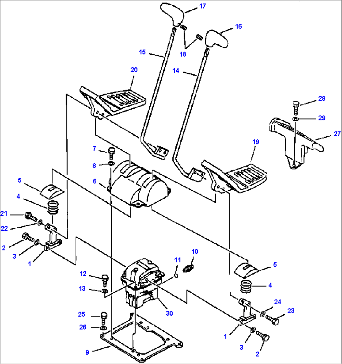 FIG. K1410-02A1 TRAVEL LEVER - ADDITIONAL PIPING - 1 ACTUATOR