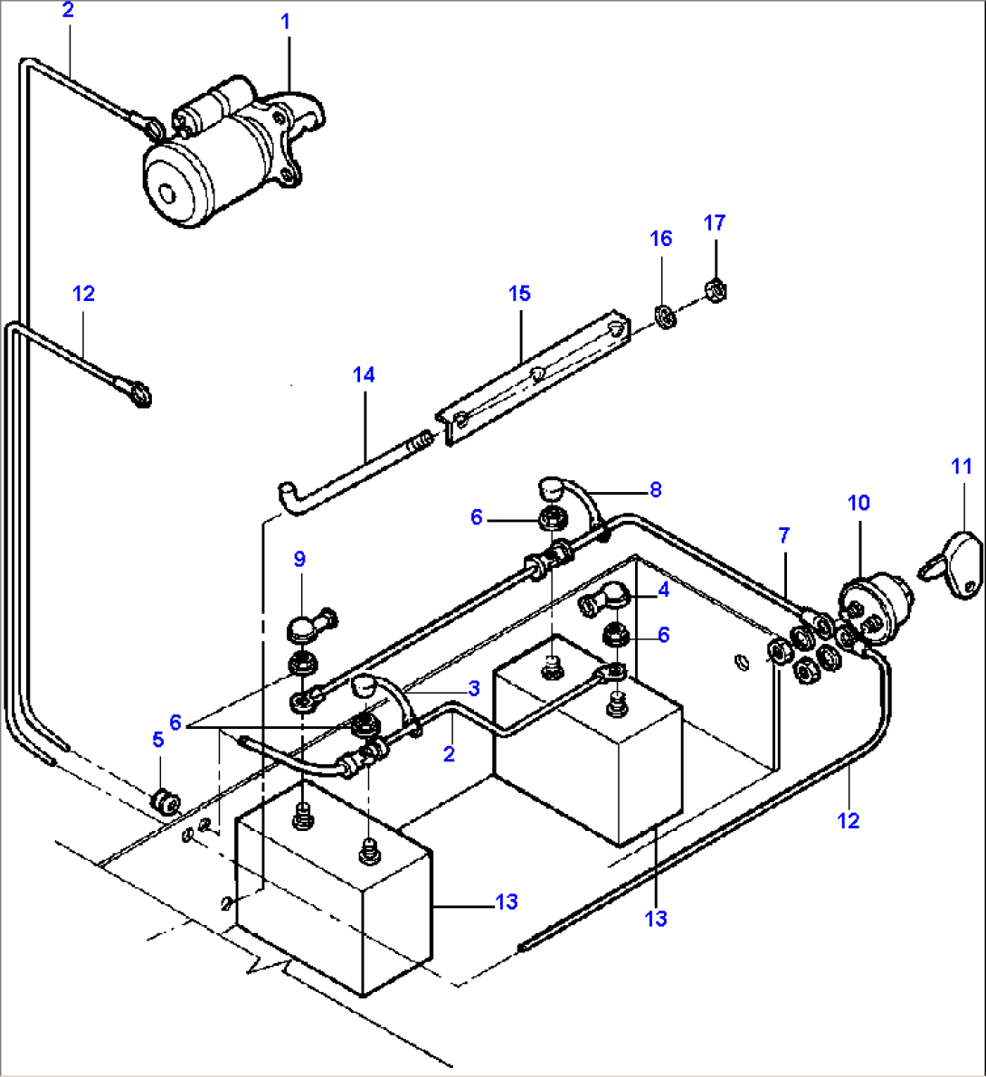 FIG. E0100-01A1 BATTERY AND CONNECTIONS