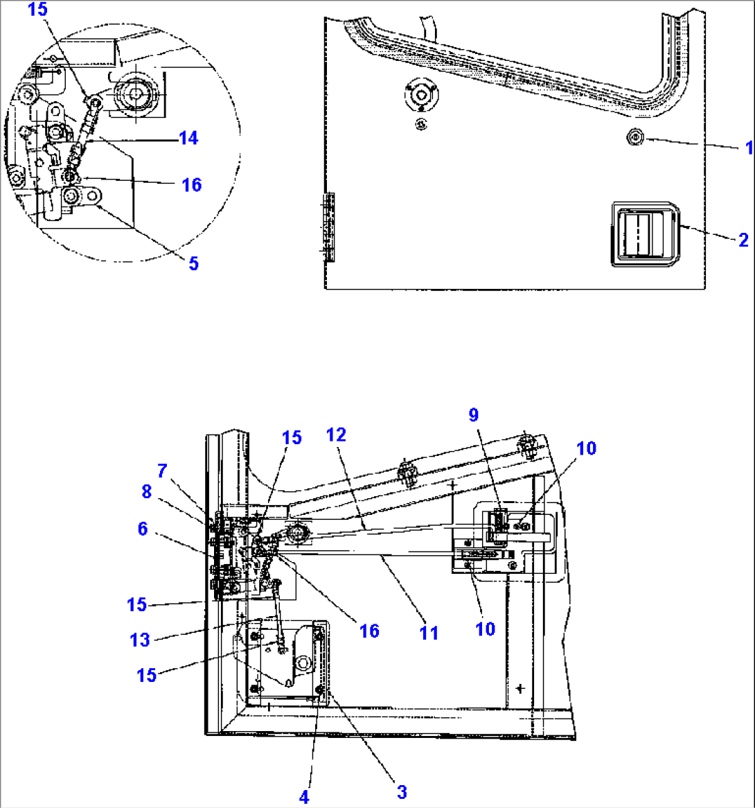 FIG NO. K0210-15A0 R0PS CAB DOOR LOCK R.H. (2 OF 2)
