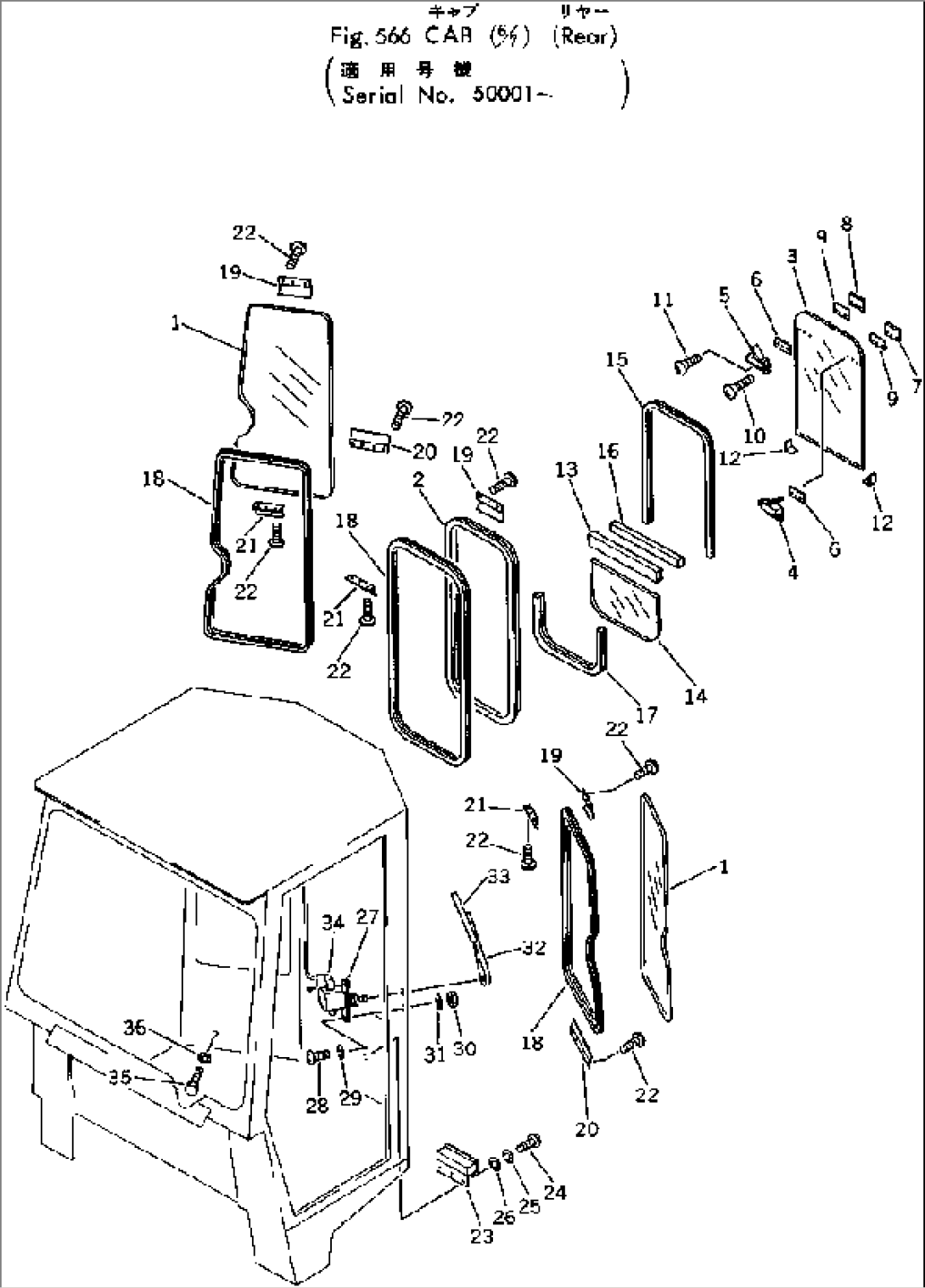 CAB (6/7) (REAR)(#50001-)