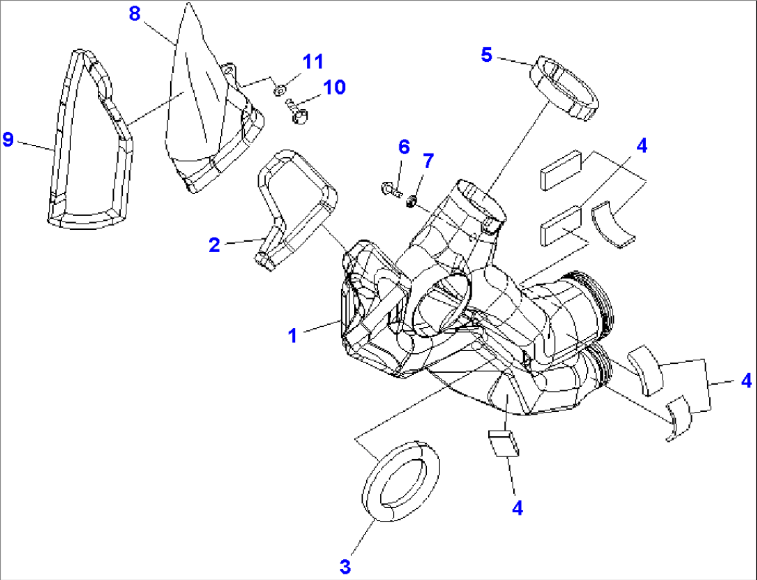 OPERATOR´S CAB (CAB IN PARTS) (MONITOR DUCT)