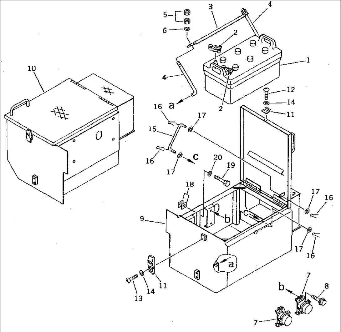 BATTERY AND BATTERY BOX