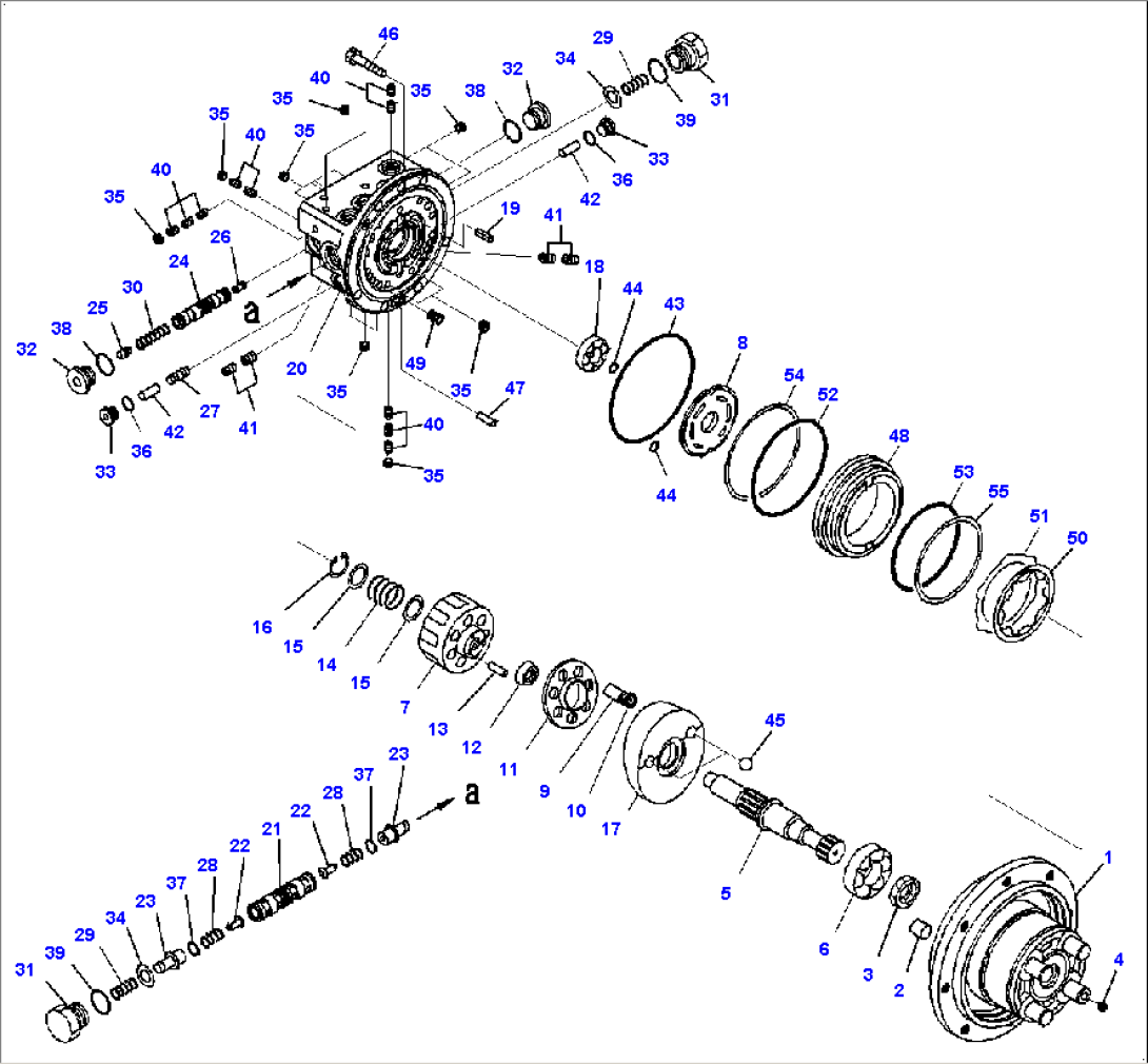 Track Frame, Inner Parts, Travel Motor (1/2) (#20001-)