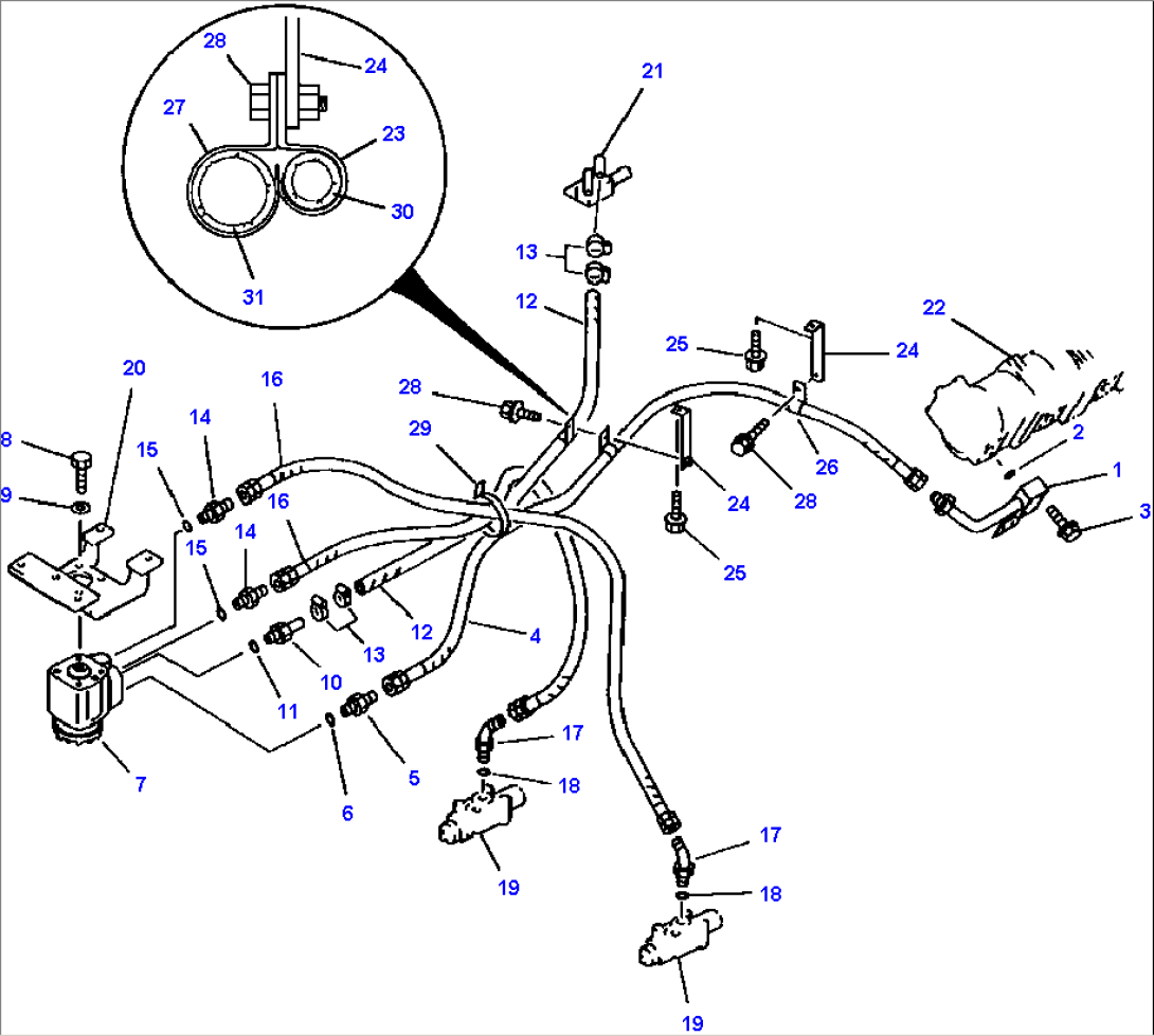 FIG NO. 4303 STEERING PIPING PUMP TO STEERING VALVE