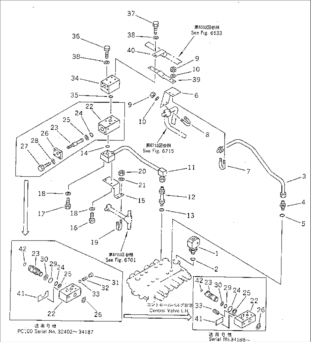 HYDRAULIC PIPING (OIL COOLER AND RETURN LINE) (1/2) (BRAKER AND OTHER ATTACHMENT)