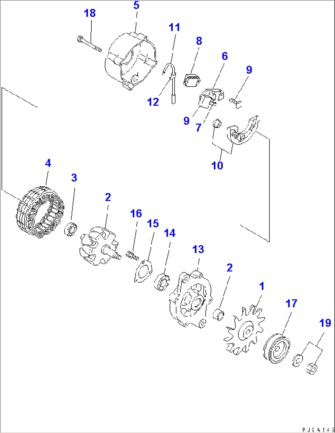 ALTERNATOR (25A) (INNER PARTS)(#02486-)