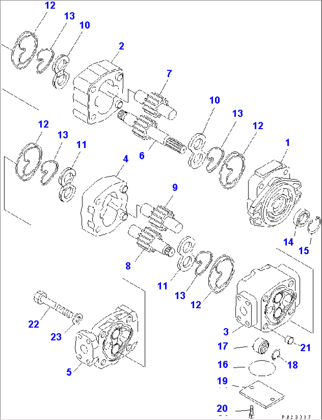 HYDRAULIC PUMP (FOR WORK EQUIPMENT AND STEERING)(#10641-)