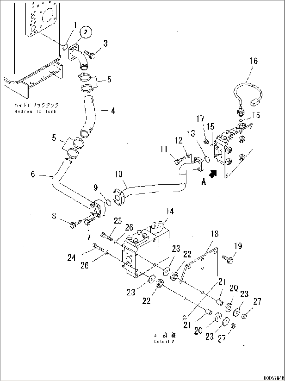 STEERING HYDRAULIC LINE (TANK TO DIVERTER VALVE LINE)(#52491-)