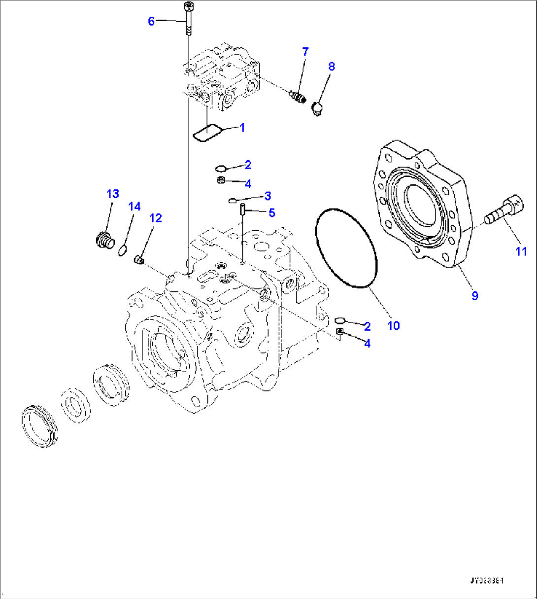Torque Converter and Transmission, Steering and Hoist Pump (4/9) (#30001-)