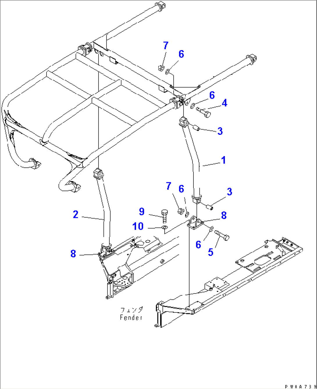 ROPS SWEEP (FRONT GUARD) (WITHOUT CAB)(#62143-)