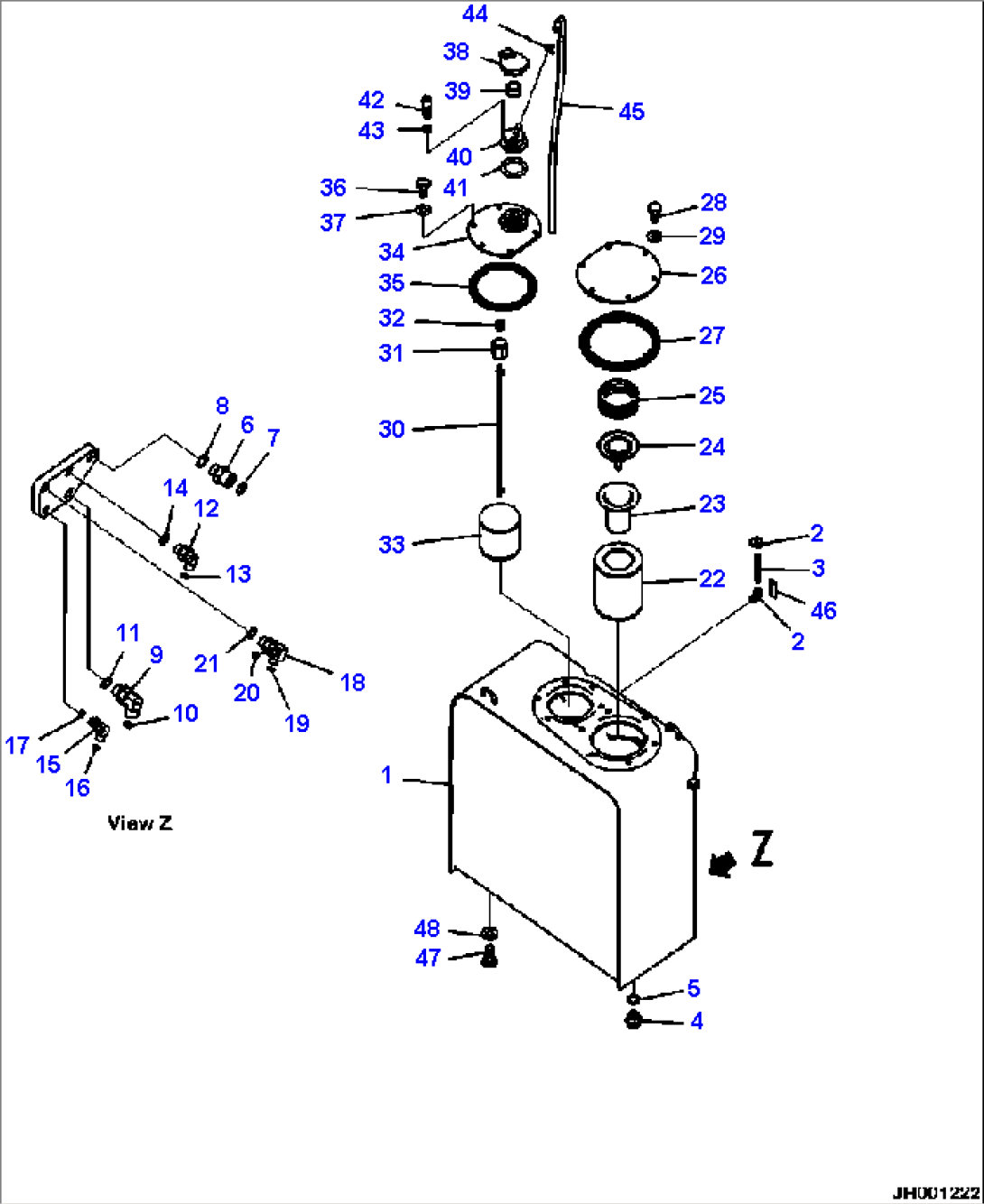 H0110-02A0 HYDRAULIC TANK WITH ADDITIONAL ACTUATOR