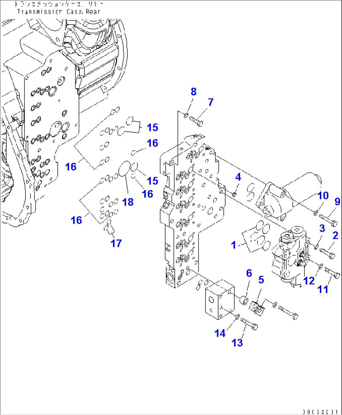 TRANSMISSION (MAIN RELIEF VALVE MOUNTING PARTS)(#65001-)