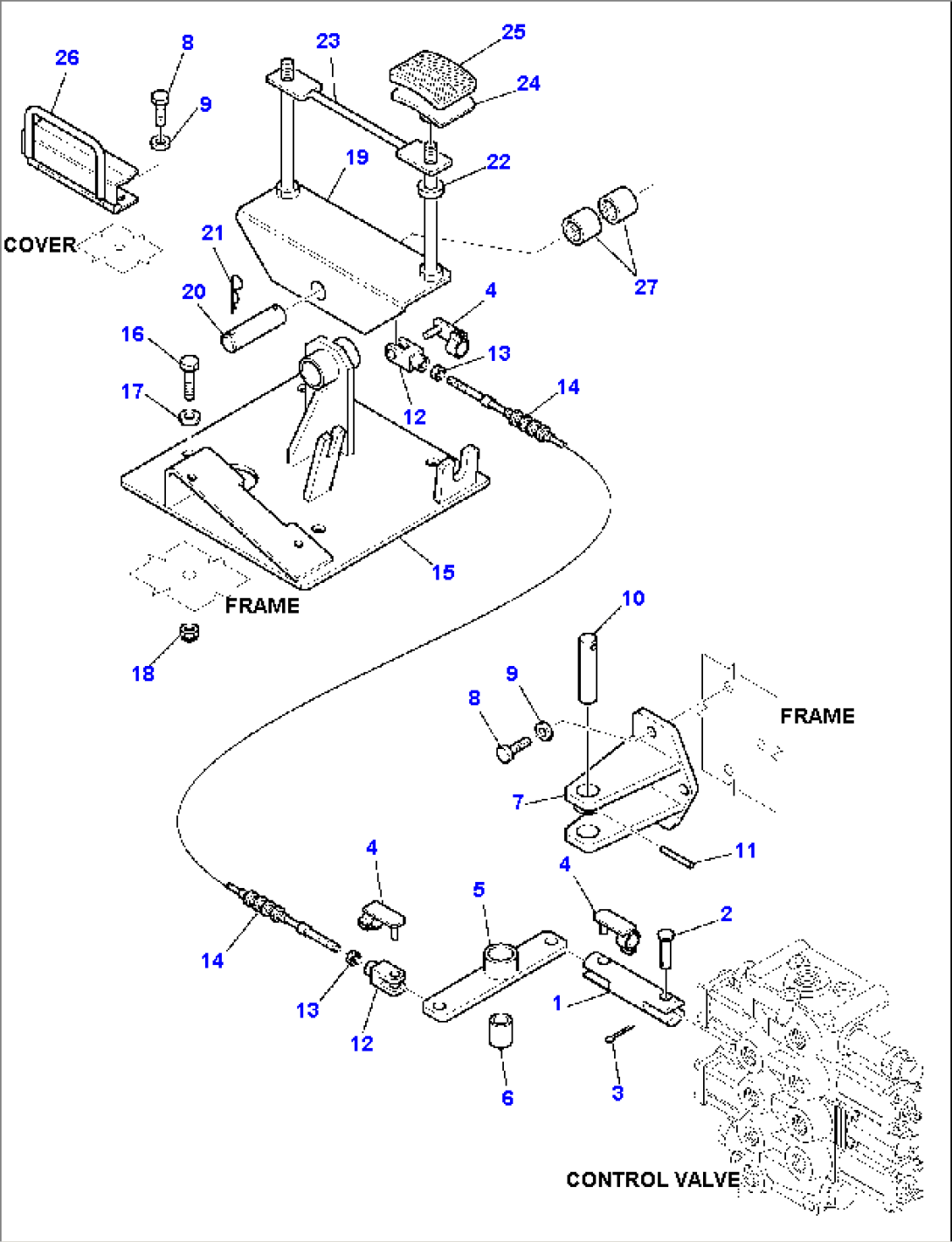 AUXILIARY HYDRAULIC KIT CONTROL PEDAL