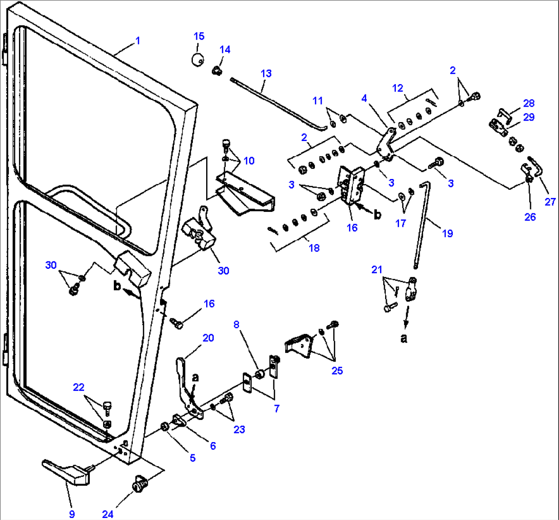 R.H. CAB DOOR LOW PROFILE - S/N 203887 AND UP