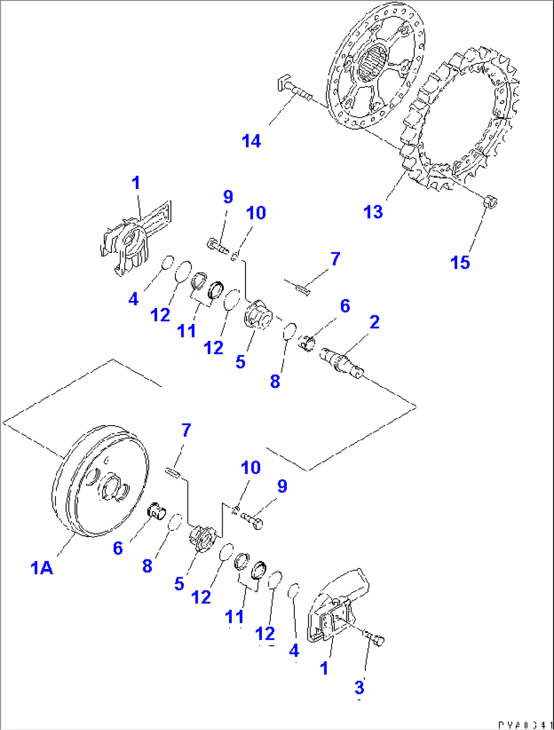 FRONT IDLER AND SPROCKET (FOR STRENGTHEND TRACK)