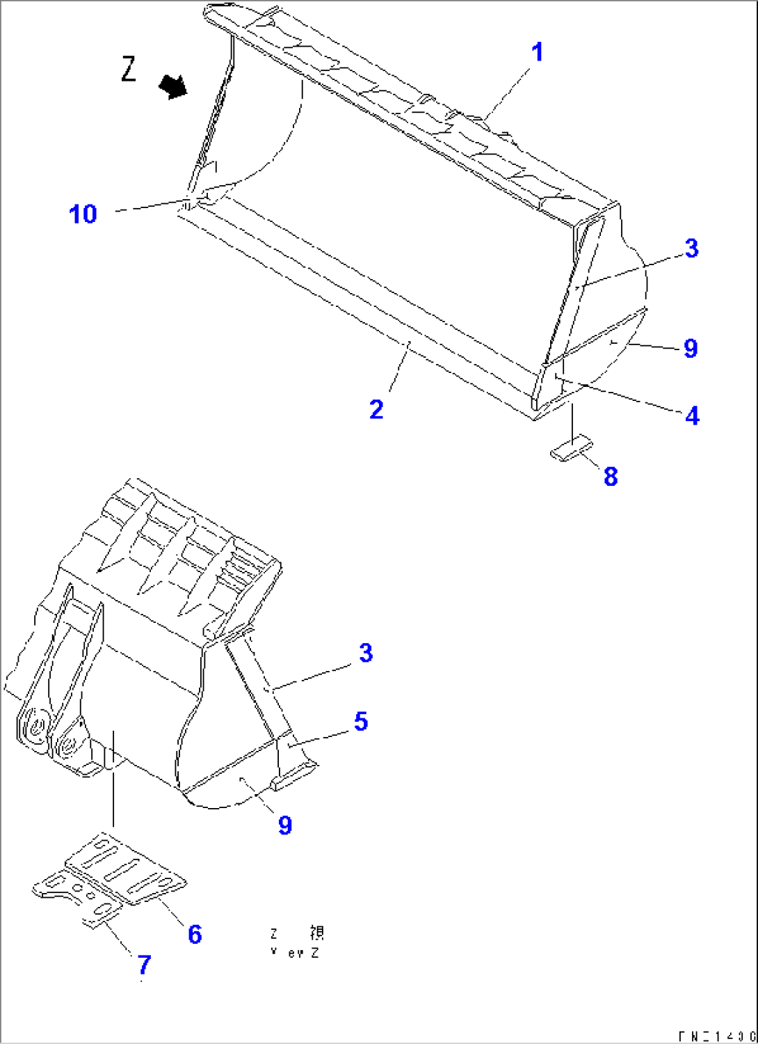 BUCKET¤ 9.2M3 (WITHOUT TOOTH)