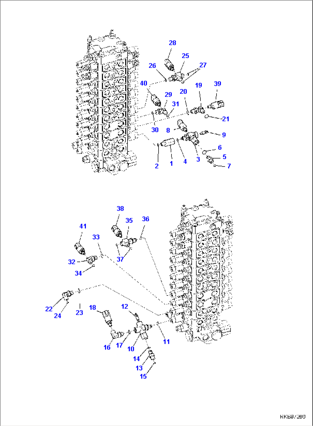 MAIN CONTROL VALVE, CONNECTING PARTS (1/3)
